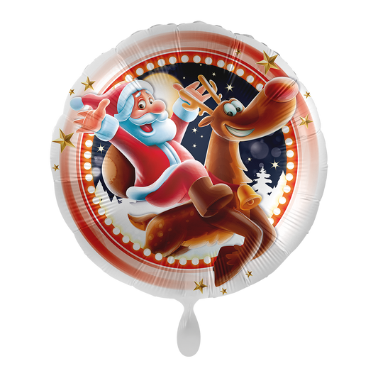 1 Ballon - Père Noël et Rudolph - UNI