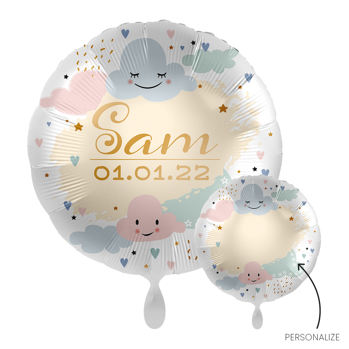 1 Ballon - Personnalisez-le - Nuages joyeux