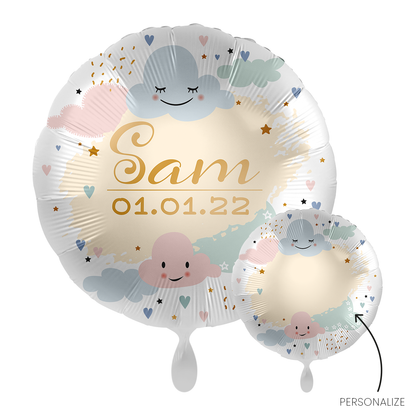 1 Ballon - Personnalisez-le - Nuages joyeux
