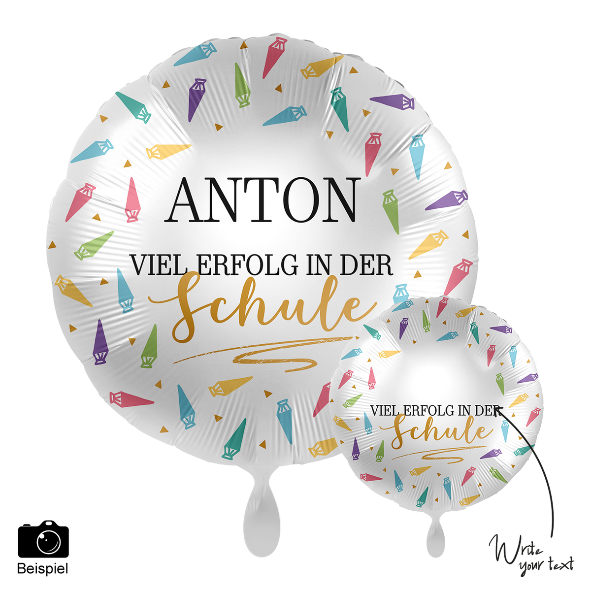1 ballon - Personalisez-le - Bonne chance pour l'école