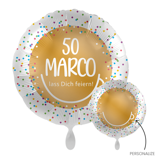 1 Ballon - À personnaliser - Anniversaire confettis - FR