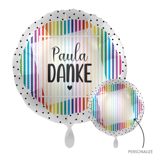 1 Ballon - Personnaliser - Rayures multicolores - FRA