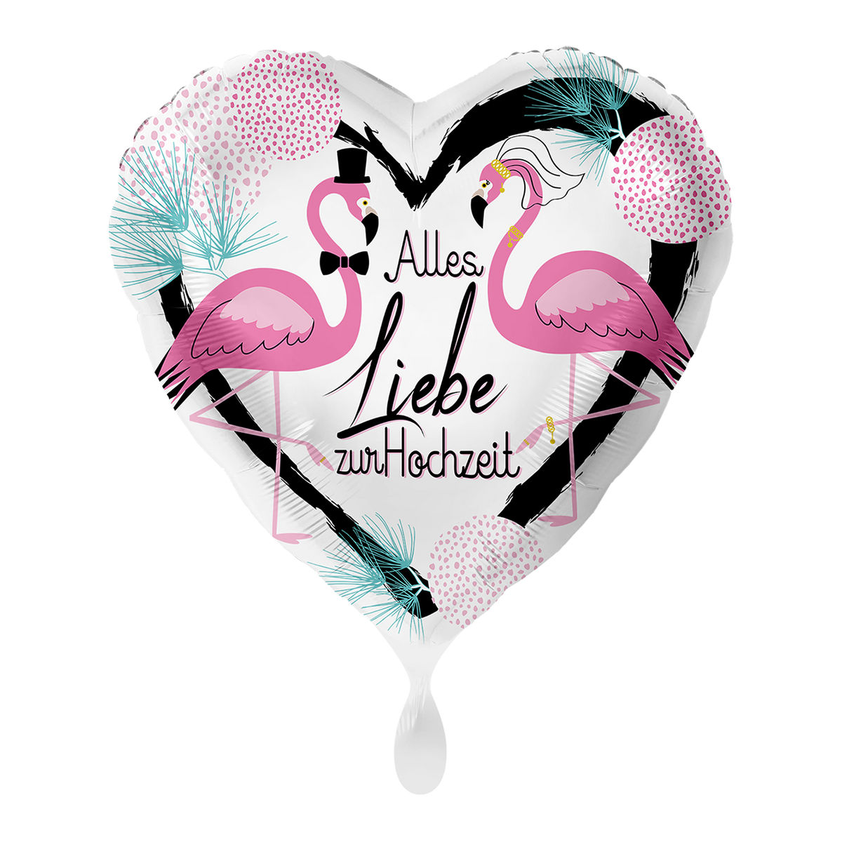 1 Ballon - Bruiloft Flamingo's
