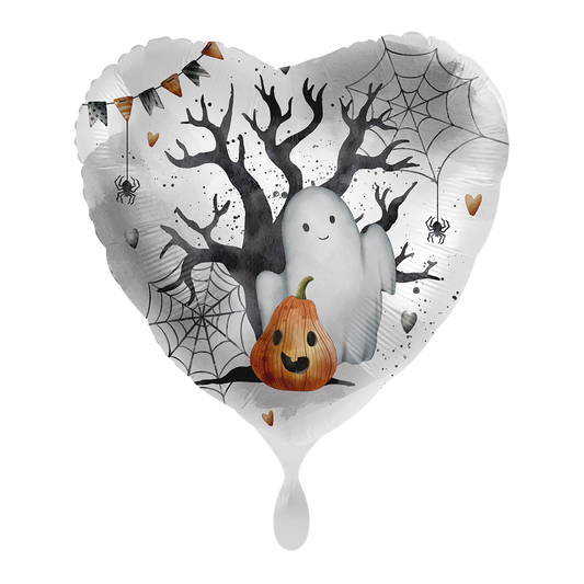 1 ballon - Vriendelijk spookje en pompoen - UNI