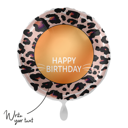 1 Ballon - Personnaliser - Joyeux Anniversaire Léopard