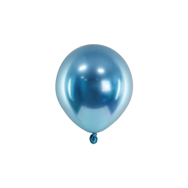 50 mini-ballons - Ø 12cm - Brillant - Bleu