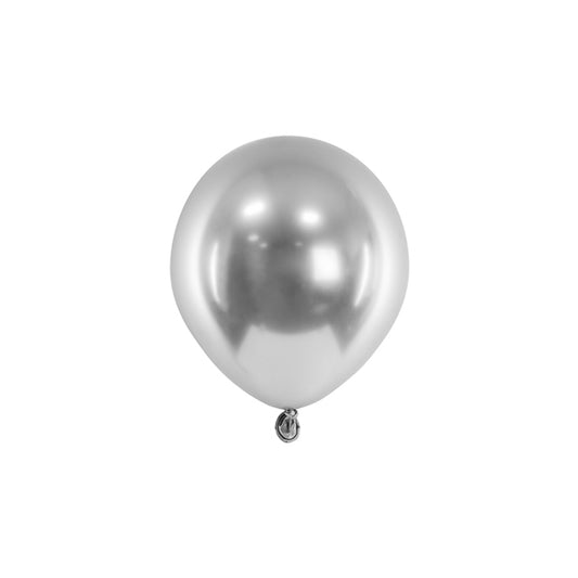 50 mini-ballons - Ø 12cm - Brillant - Argent