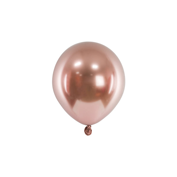 50 mini ballons - Ø 12cm - Glossy - Or Rose