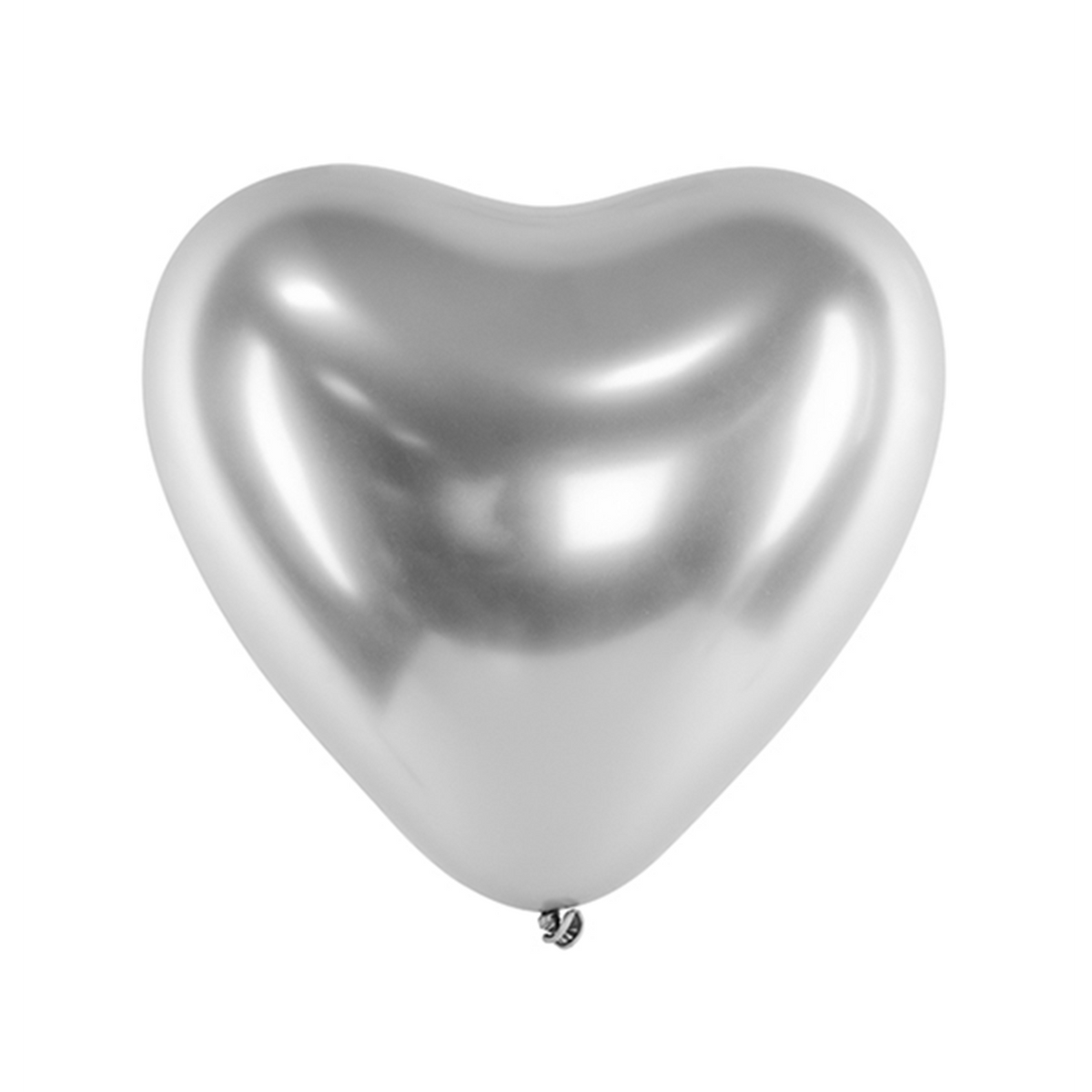 50 Hartballonnen - Ø 27cm - Glanzend - Zilver
