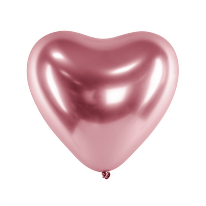 50 hartballonnen - Ø 27cm - Glanzend - Roségoud