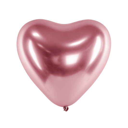 50 hartballonnen - Ø 27cm - Glanzend - Roségoud