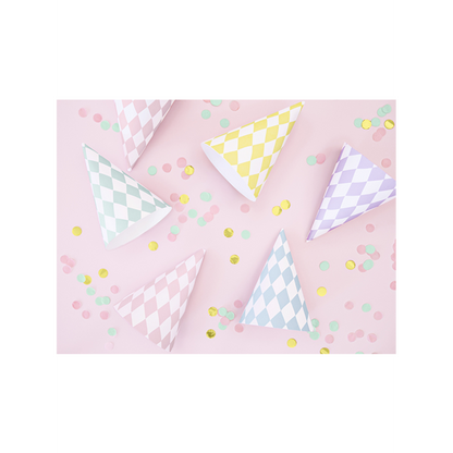 6 Feesthoedjes - Pastelmix