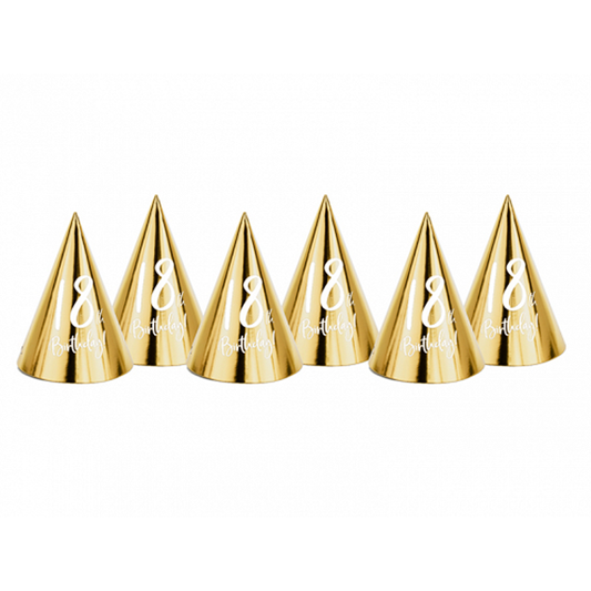 6 chapeaux de fête - Anniversaire Or Brillant - 18