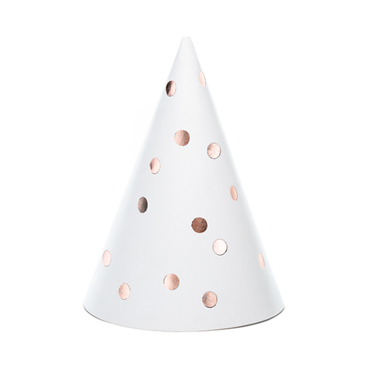 6 chapeaux de fête - Points blancs