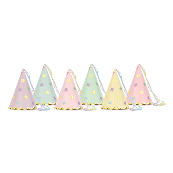 6 Feestmutsen - Shiny Stars