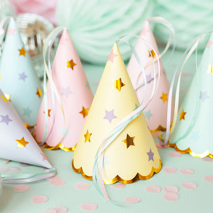 6 Feestmutsen - Shiny Stars