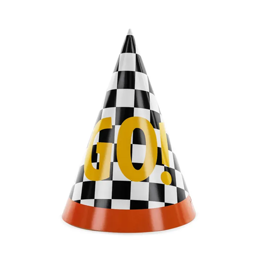 6 Feesthoedjes - Racing Cars