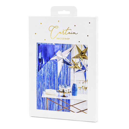 1 Glittergordijn - 2,5m - Blauw