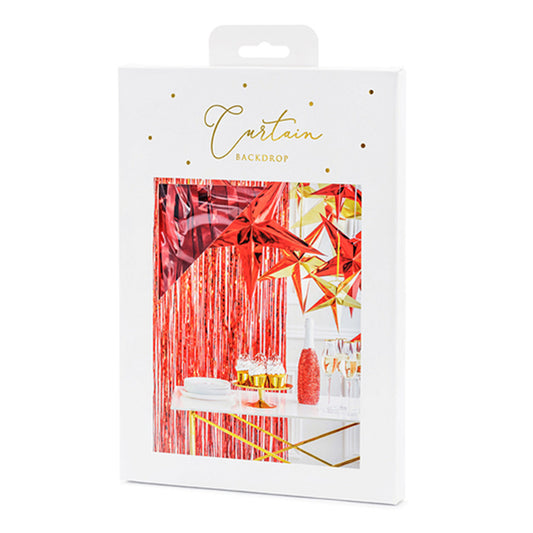 1 Rideau à paillettes - 2,5 m - Rouge