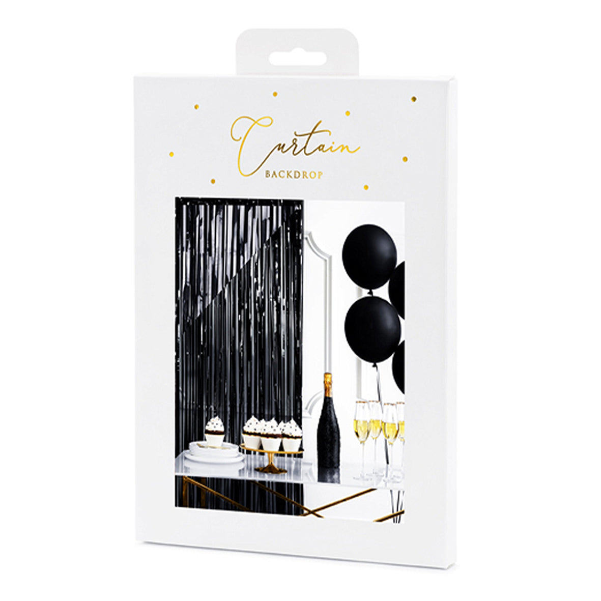 1 Glitterslinger - 2,5m - Zwart