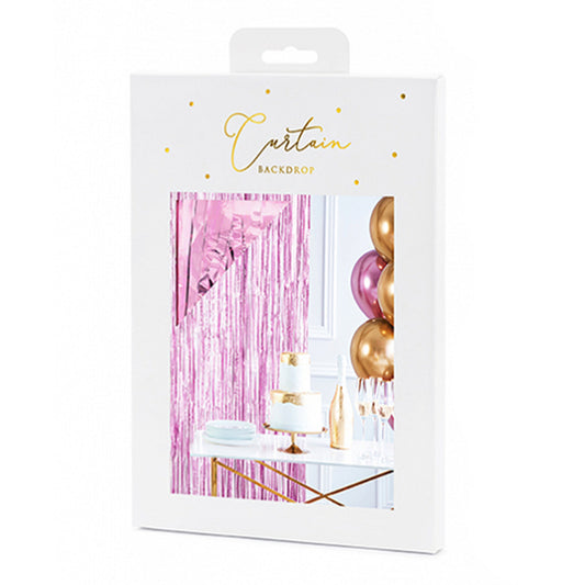 1 Glittergordijn - 2,5 m - Oudroze