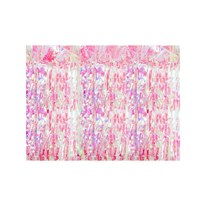 1 Feestgordijn - Roze iriserend 100x200cm