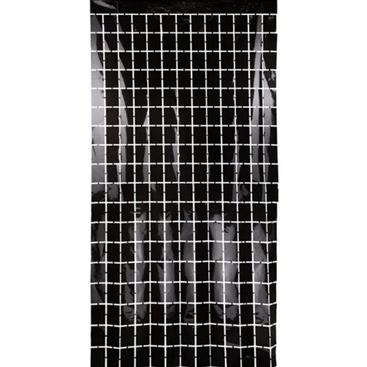1 rideau de fête - carré, noir 100x200cm