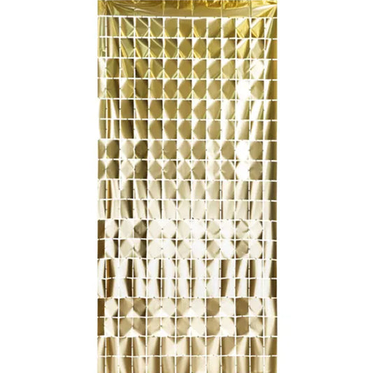 1 Rideau de fête - Luxe carré Or 100x200cm