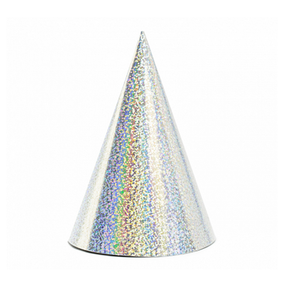 6 Chapeaux de fête - Holographique - Argenté