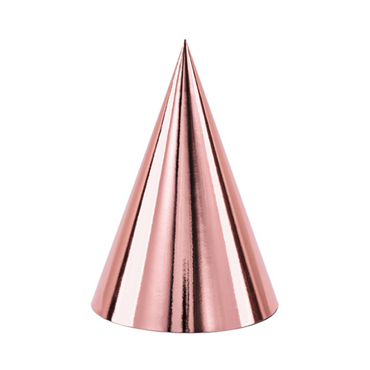 6 chapeaux de fête - Or rose
