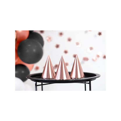 6 chapeaux de fête - Or rose