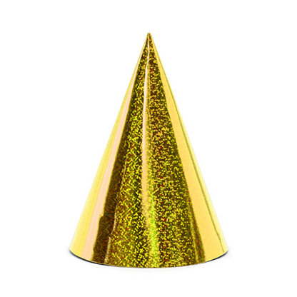 6 chapeaux de fête - Holographique - Or