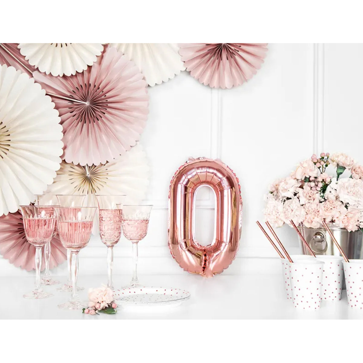1 Ballon XS - Chiffre 0 - Or rose