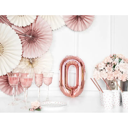 1 Ballon XS - Chiffre 0 - Or rose