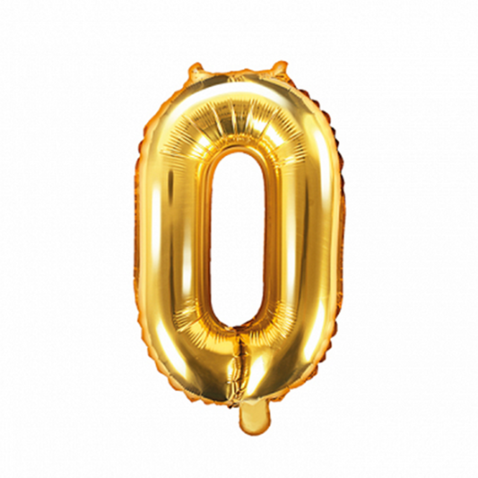 1 Ballon XS - Cijfer 0 - Goud