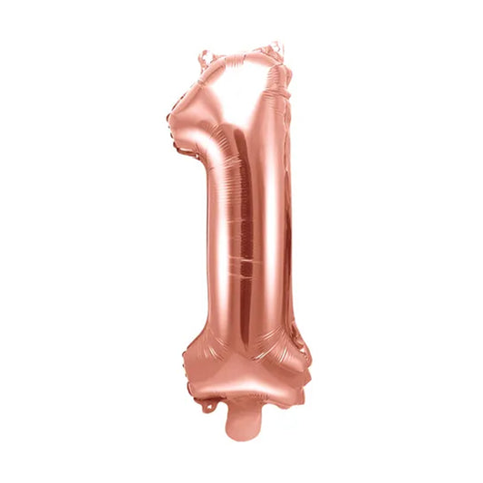 1 Ballon XS - Getal 1 - Roségoud