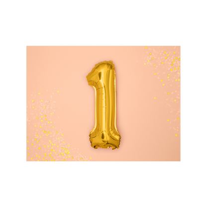 1 Ballon XS - Getal 1 - Goud