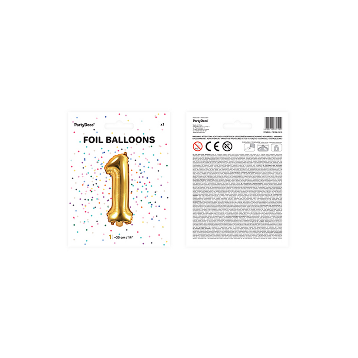 1 Ballon XS - Getal 1 - Goud