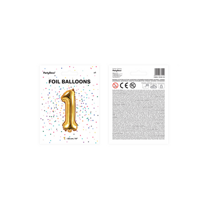 1 Ballon XS - Getal 1 - Goud