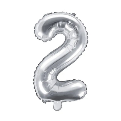 1 Ballon XS - Chiffre 2 - Argent