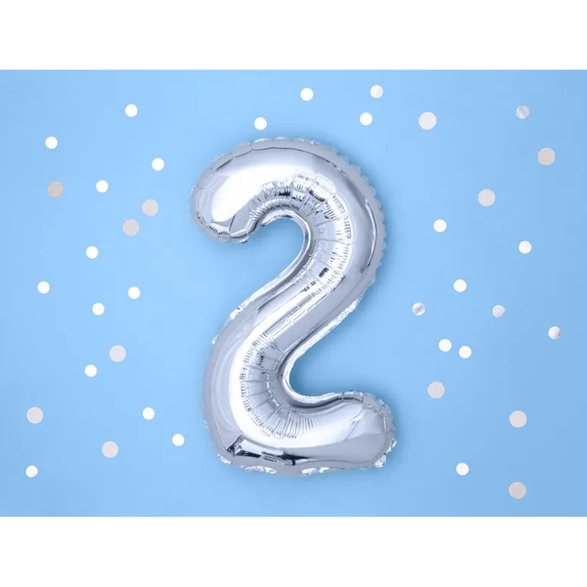 1 Ballon XS - Chiffre 2 - Argent