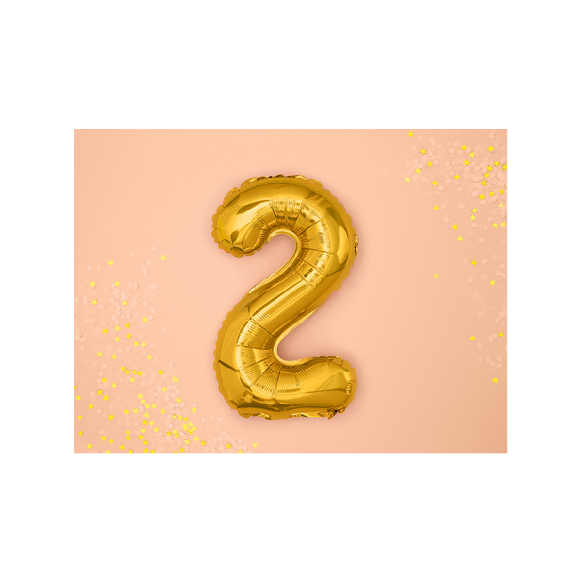 1 ballon XS - chiffre 2 - doré