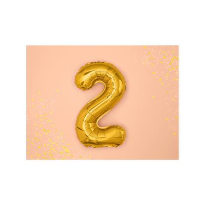 1 ballon XS - chiffre 2 - doré