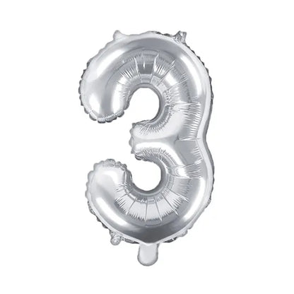 1 Ballon XS - Chiffre 3 - Argent