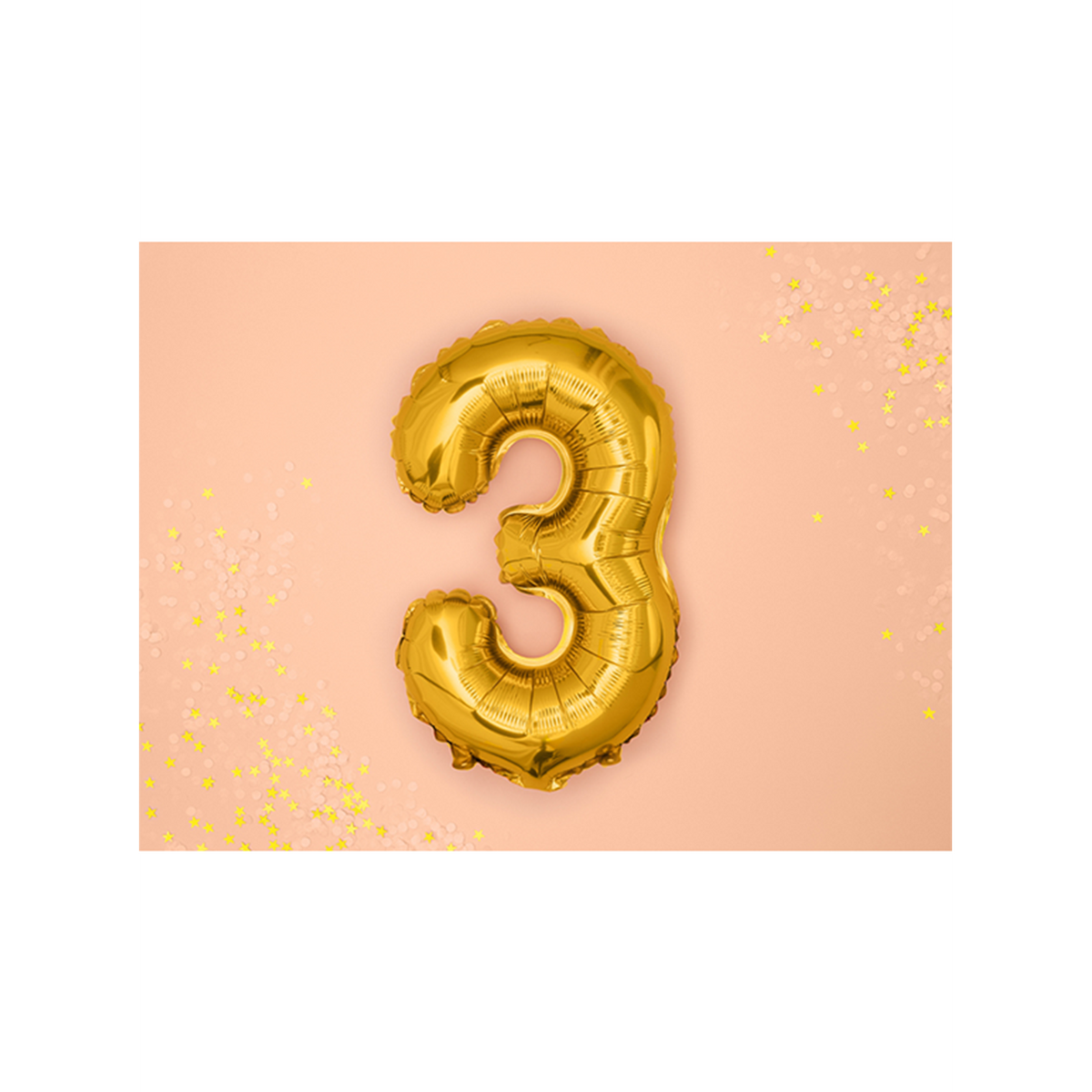 1 Ballon XS - Chiffre 3 - Or