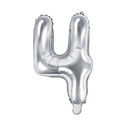 1 Ballon XS - Chiffre 4 - Argent