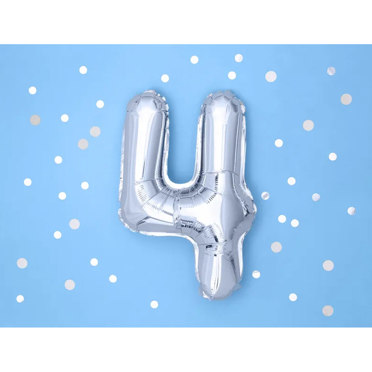 1 Ballon XS - Chiffre 4 - Argent