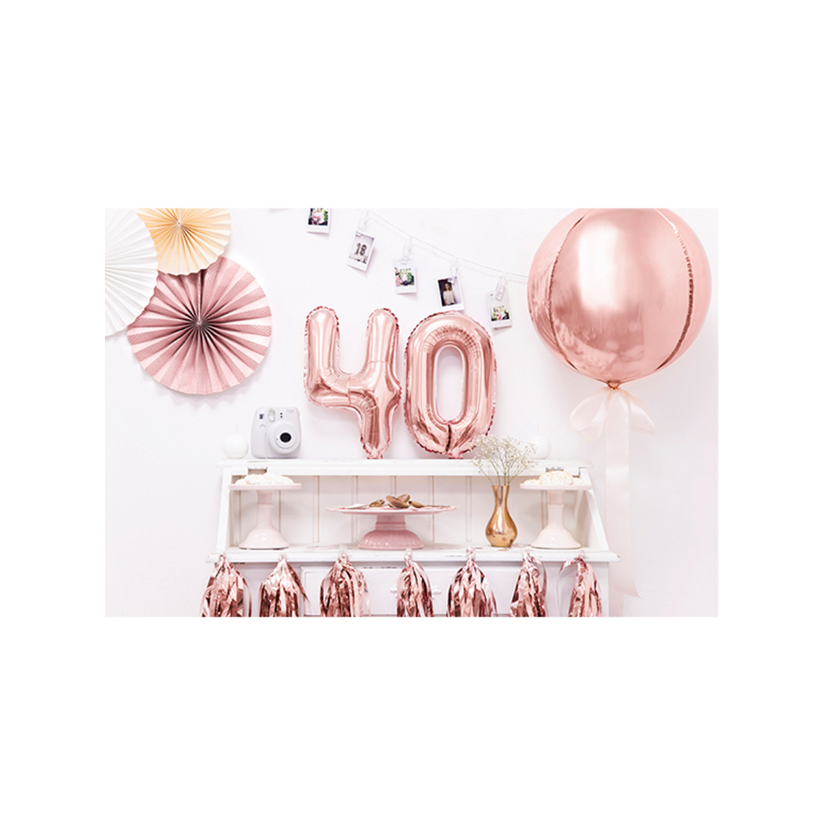 1 Ballon XS - Cijfer 4 - Roségoud