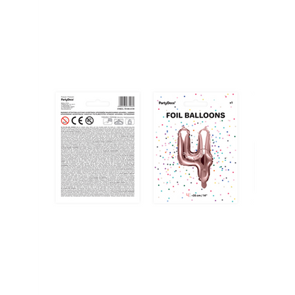 1 Ballon XS - Cijfer 4 - Roségoud