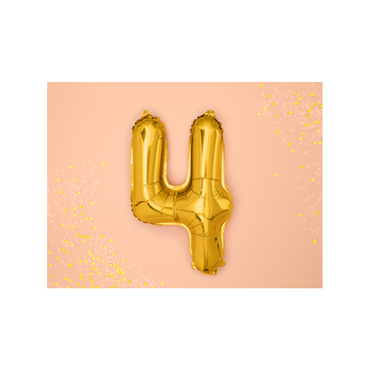 1 Ballon XS - Chiffre 4 - Or